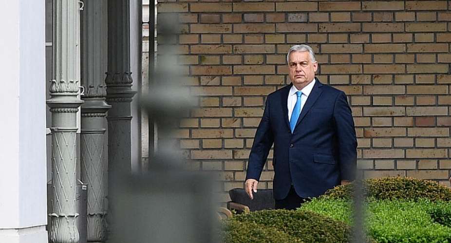 Viktor Orban arrives at the Presidential Sandor Palace in Budapest on April 15, 2026. -  Ferenc Isza, AFP