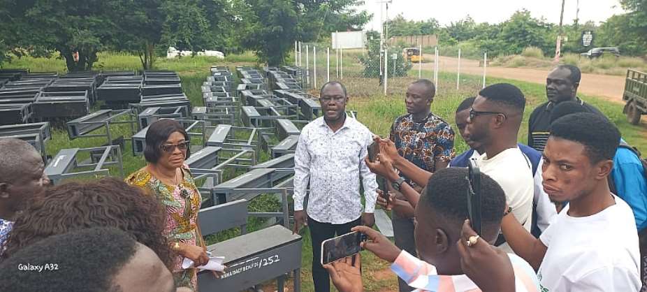 Nkoranza South MCE hands over 760 desks to boost classroom comfort, cut furniture deficit