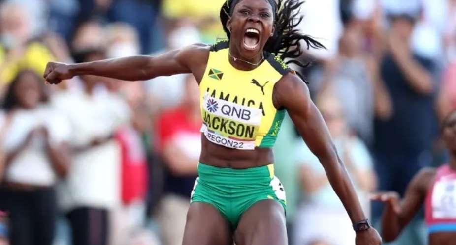 World Athletics Championships: Shericka Jackson wins 200m gold with Dina Asher-Smith third
