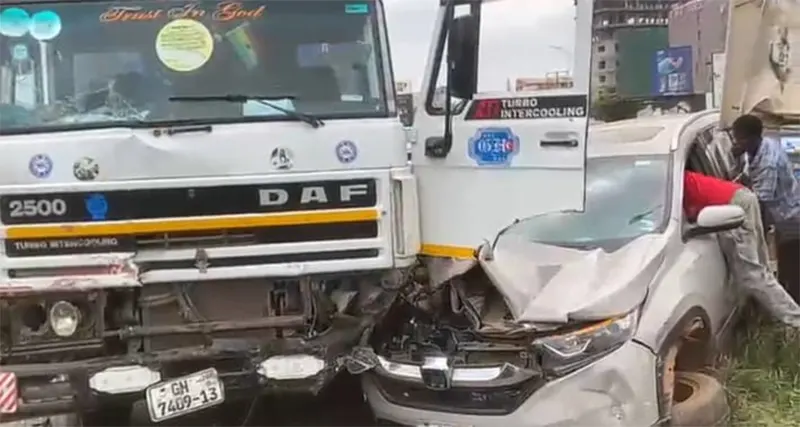 Two of the accident vehicles