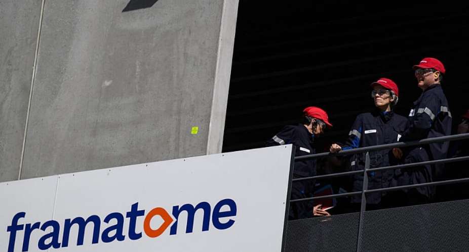 File photo ot French officials visiting a Framatome factory in Saint-Marcel in the Saone-et-Loire department, France taken April 27, 2026. -  Jeff Pachoud, AFP