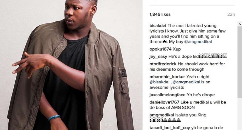You Are The Youngest Lyricist I Know---Bisa Kdei Tells Medikal