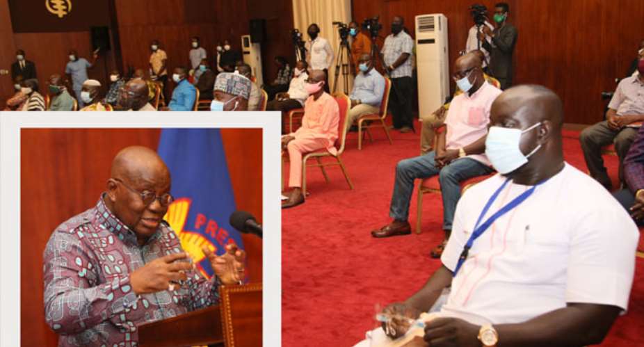 President Akufo-Addo left addressing leadership and some members of VADUG