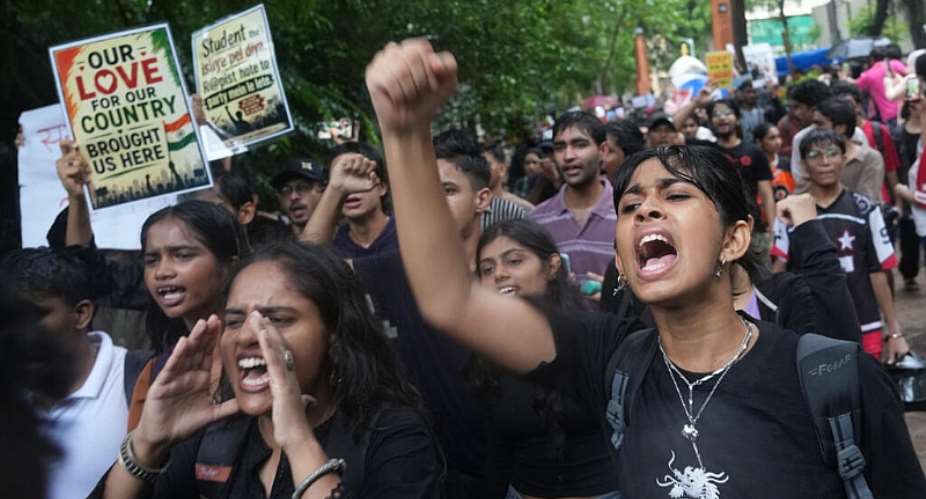 Protesters at a demonstration demanding educational reforms as part of the Cockroach Janta Partys ongoing protest movement in Mumbai, India, on July 22, 2026. -  Rafiq Maqbool, AP