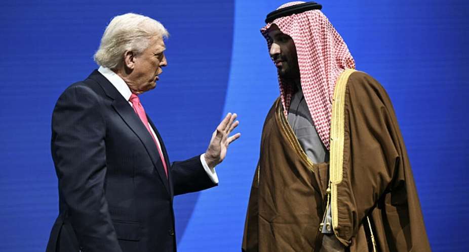 Trump with Crown Prince Mohammed bin Salman at the US-Saudi investment forum in Washington in November 2025 -  Brendan SMIALOWSKI / AFP