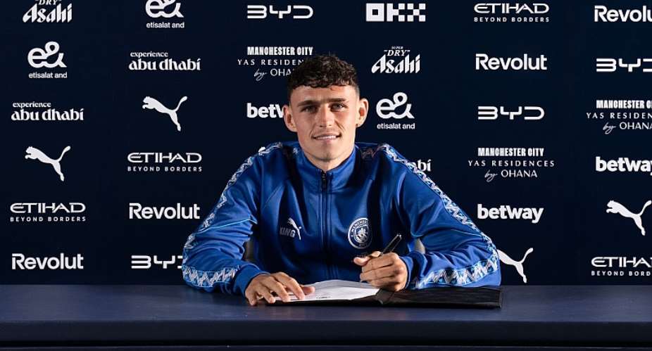 Manchester City midfielder Phil Foden signs new four-year deal