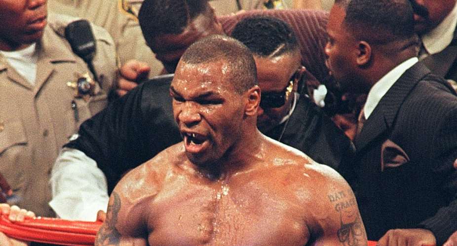 June 1997: Tyson reacts to being disqualified in a title fight