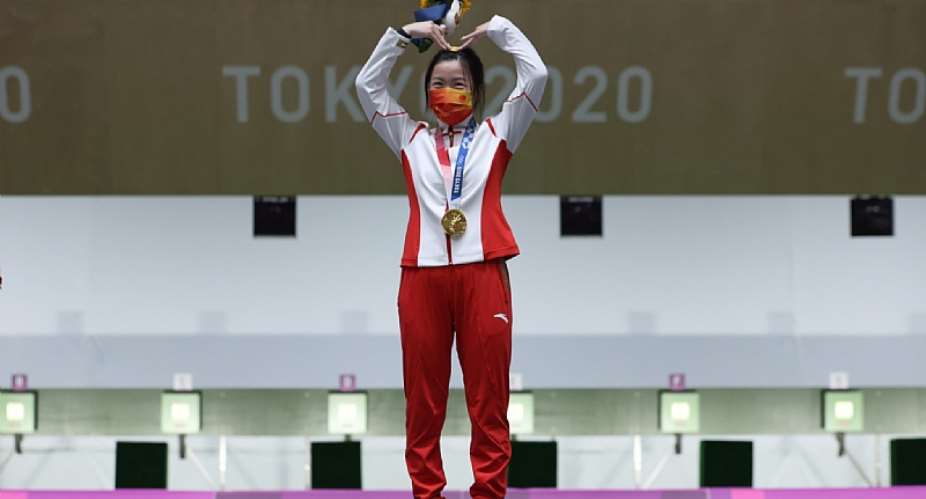 Qian Yang won the first gold medal of the delayed Tokyo 2020 Olympic Games Getty Images