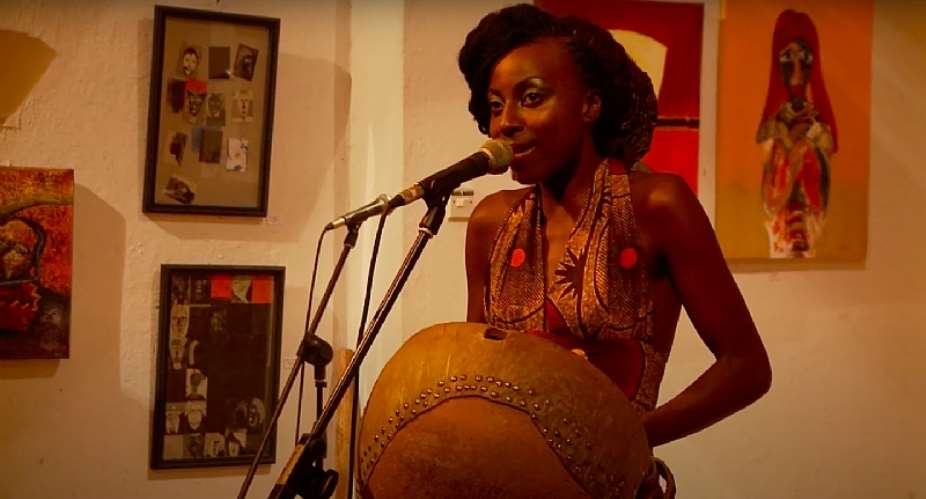 Hope Masike performs at Gallery Delta in the documentary Art for Artamp;39;s Sake. - Source: ScreengrabGranadilla Films