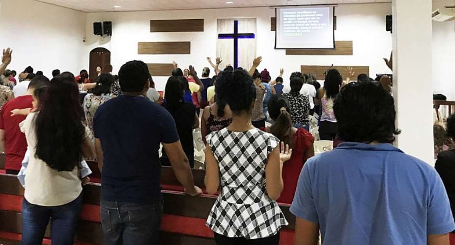 A file photo of a congregation at a church service