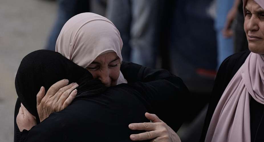 People mourn as the bodies of four Palestinians who, according to the Palestinian Health Ministry, were killed by Israeli forces near the village of Tell, arrive at Nablus Speciality Hospital in the West Bank city of Nablus, Friday, July 24, 2026. -  Majdi Mohammed, AP
