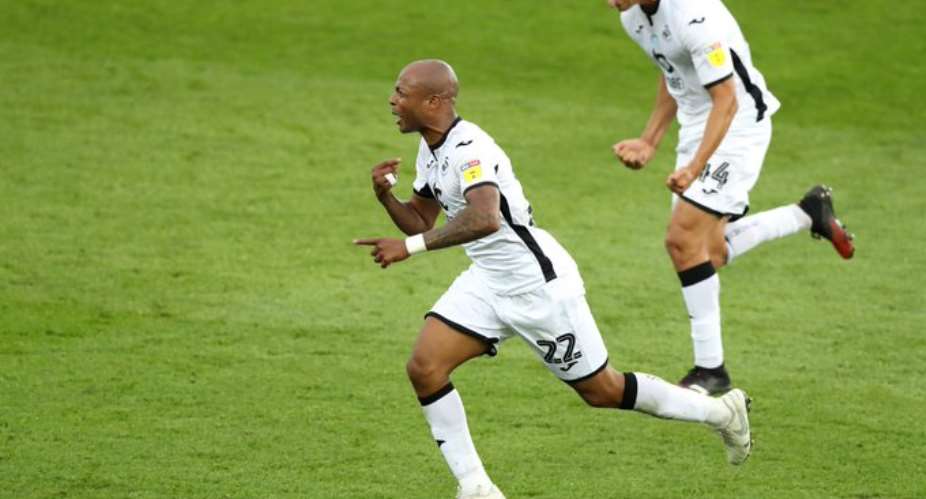 Watch Andre Ayew's Stunning Strike Against Brentford In Championship Playoff First Leg VIDEO