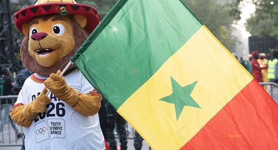 Ayo, the mascot of the Dakar 2026 Youth Olympic Games, awaits the arrival of Senegals national football team for a reception at the Palais de la Republique in Dakar on 20 January. - AFP - SEYLLOU