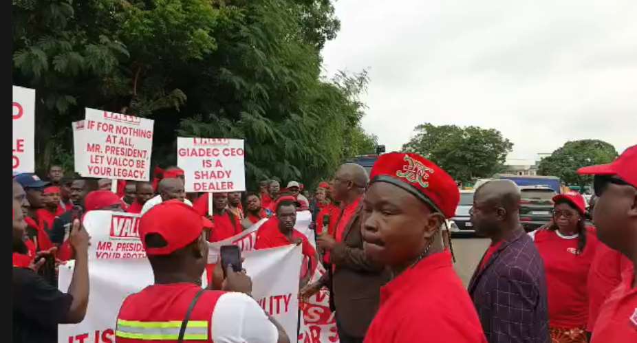 80 to 90% of the people you saw wearing red protesting were not VALCO workers — Union Chairman