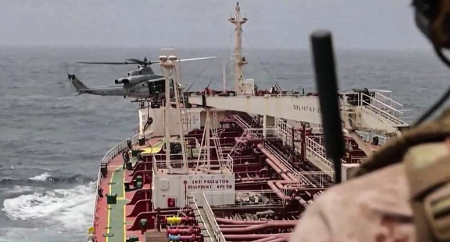 This screen grab made from the US Central Command (CENTCOM) on 25 July 2026 shows what CENTCOM says are operations enforcing its naval blockade against Iran. Iran passed another night without US airstrikes on 26 July as Washington paused a war nearing its fifth month. - AFP - -