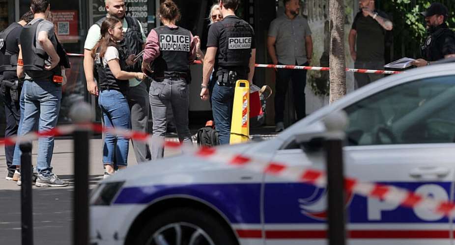 Judicial police work in a cordoned off area after a knife-wielding man wounded three women in Paris on July 27, 2026. -  Kenzo Tribouillard, AFP