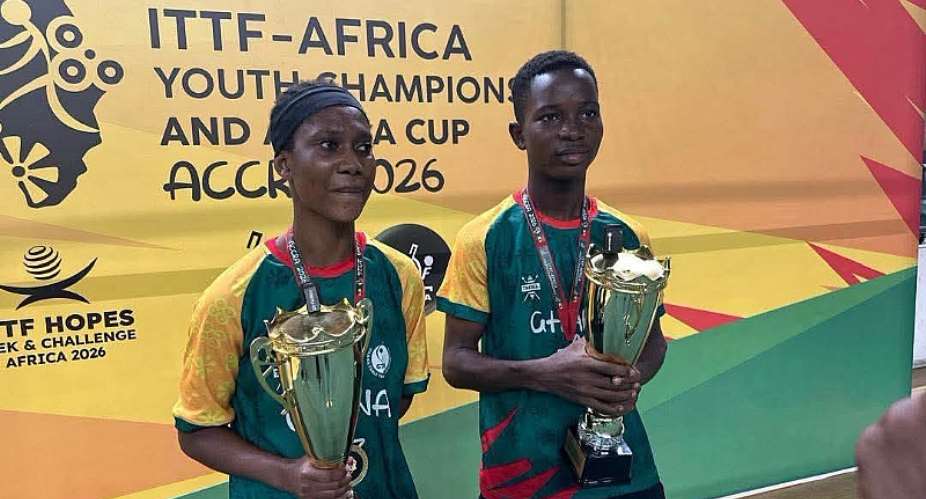 Ghana grabs U-15 Mixed Doubles title at 2026 ITTF Africa Youth Championships