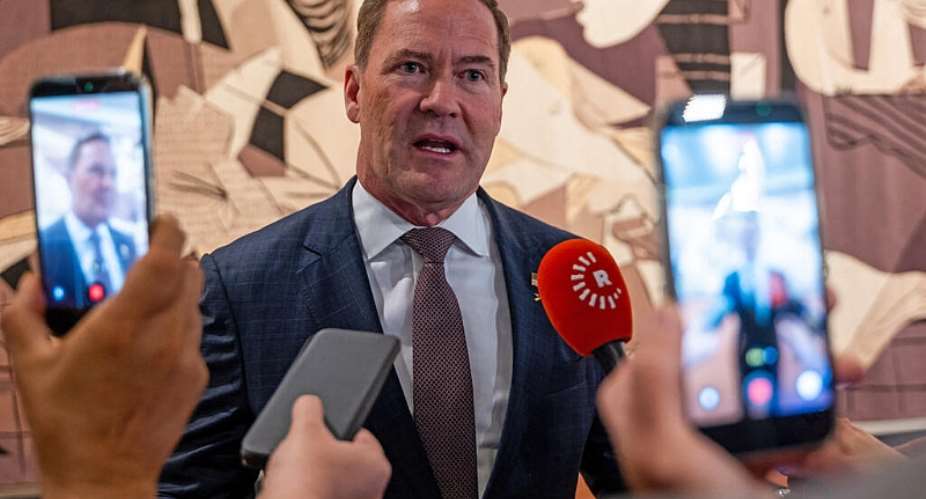 US Ambassador to the United Nations Mike Waltz speaks to reporters on 7 May. - Getty Images via AFP - SPENCER PLATT