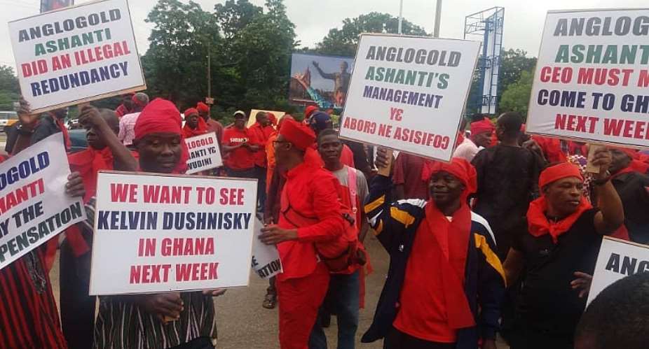 Ex-Workers Of Anglogold Protest Over Lack Of Compensation Package
