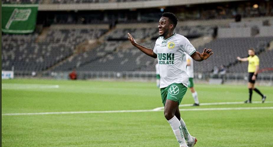Ghana forward David Accam nets winning goal for Hammarby IF against Maribor