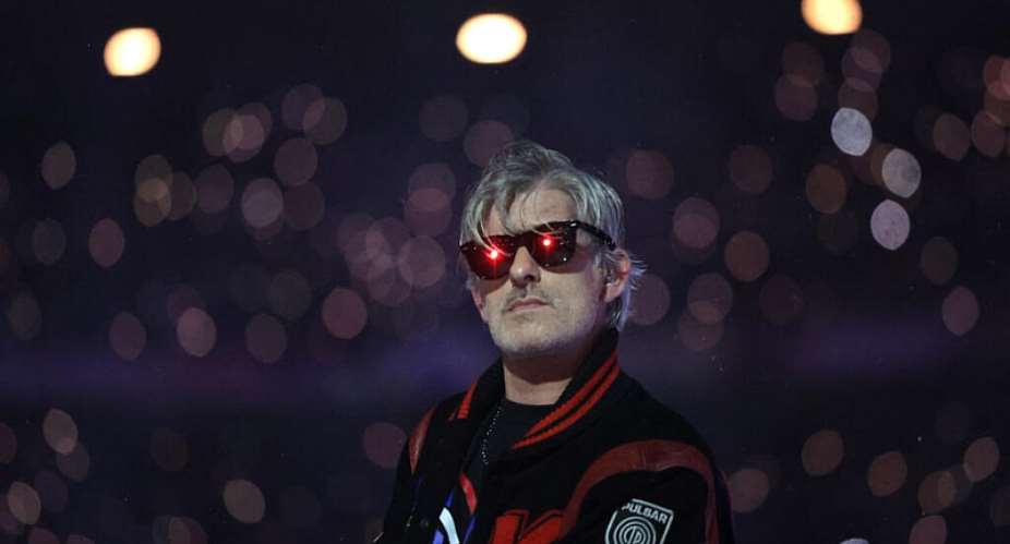 French DJ Kavinsky performs on stage during the Paris 2024 Olympics Closing Ceremony at the Stade de France, in Saint-Denis, in the outskirts of Paris, on September 8, 2024. -  Thibaud Moritz, AFP