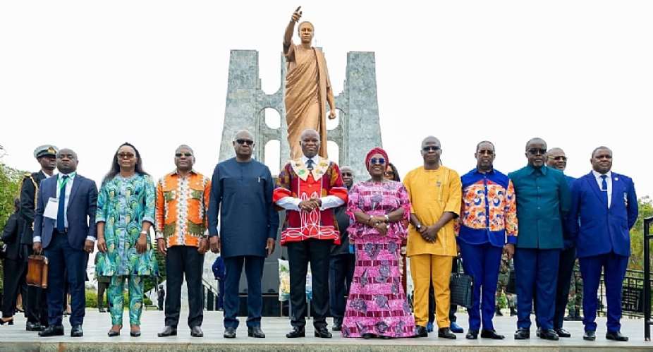 Gabonese President Nguema pays homage to Dr Kwame Nkrumah