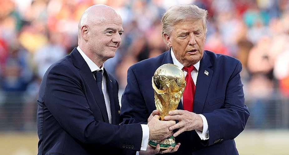 Getty ImagesImage caption: Fifa president Gianni Infantino (left) and US President Donald Trump at the 2026 World Cup final