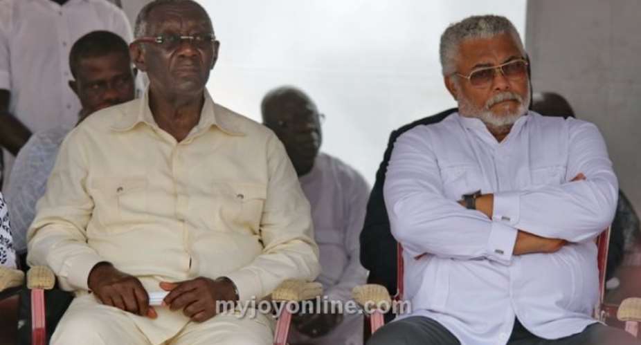 Photos: Former President Rawlings, Kufuor at President Mahama's mother funeral