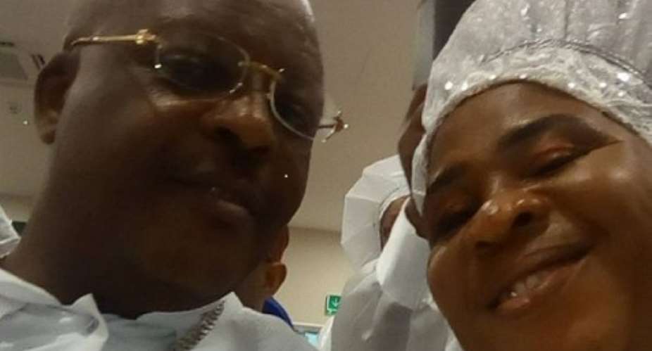 Fans come for actress, Madam Saje for Attending Church in UK with Singer, Sir Shina Peters