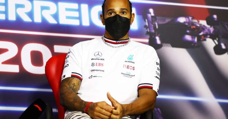 Formula One F1 - Austrian Grand Prix - Red Bull Ring, Spielberg, Styria, Austria - July 1, 2021 Mercedes' Lewis Hamilton during the press conference FIAHandout via REUTERS
