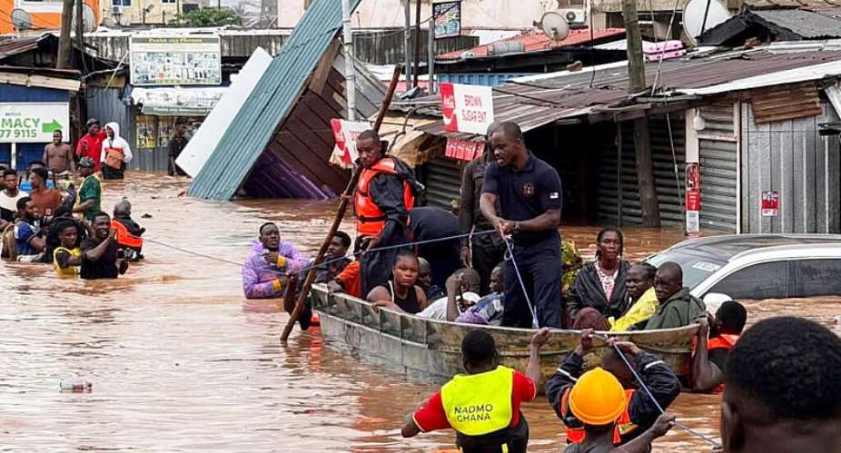 Flooded neighbourhoods in Ghanas capital, Accra. -  AP/Ghanas National Disaster Management Organisation.