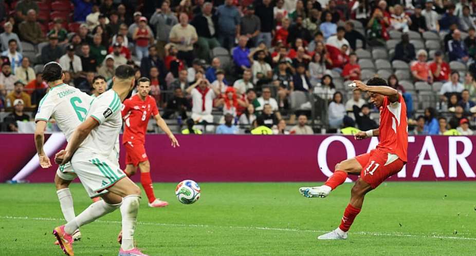 Dan Ndoye #11 of Switzerland scores his teams second goal during the FIFA World Cup 2026 match between Switzerland and Algeria at BC Place Vancouver on July 2, 2026. -  Alex Grimm, AFP