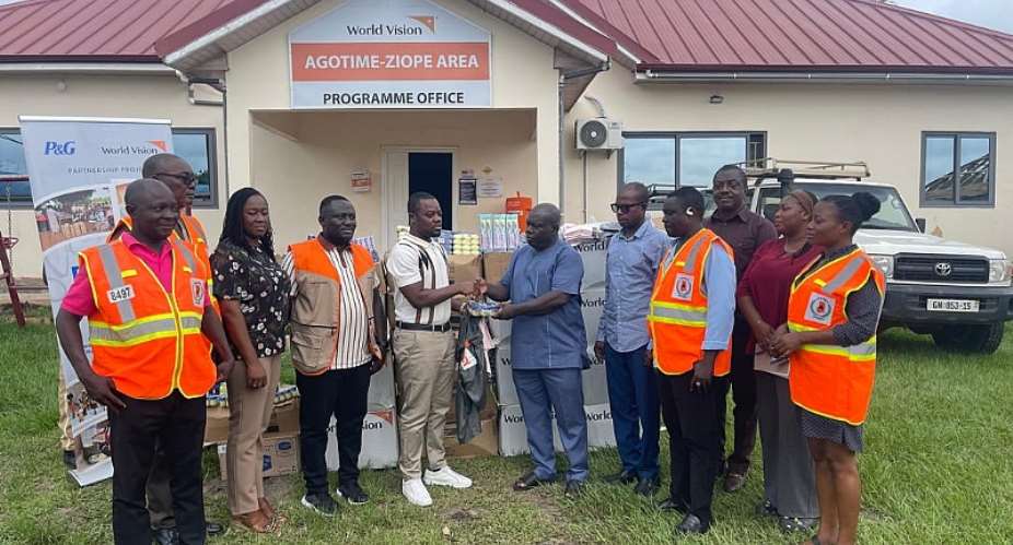 World Vision Ghana donates relief supplies to flood victims in Agortime-Ziope