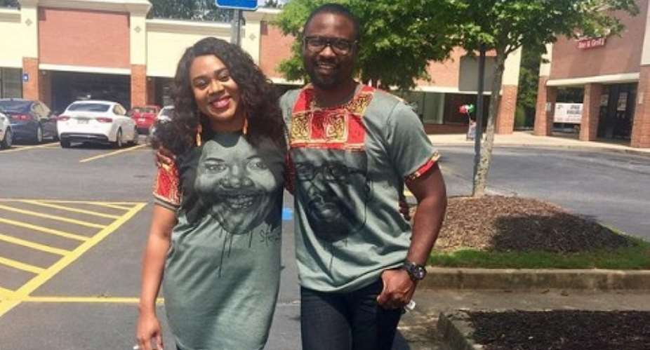 Actress, Stella Damasus Steps out in Matching outfit with Hubby, Daniel Ademinokan