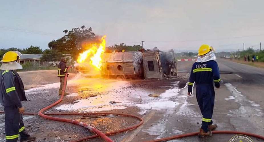 Driver dies in fatal diesel tanker blazeat Asutuare Junction