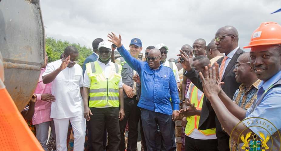 Akufo-Addo cuts sod for 500million Manso to Huni Valley Railway Line