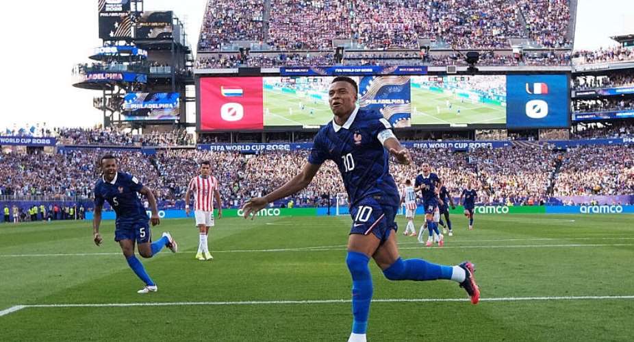 Frances Kylian Mbapp celebrates his team’s first goal at the 2026 FIFA World Cup during the match played in Philadelphia, Pennsylvania, USA, on 4 July 2026. -  Omar Aziz, Reuters