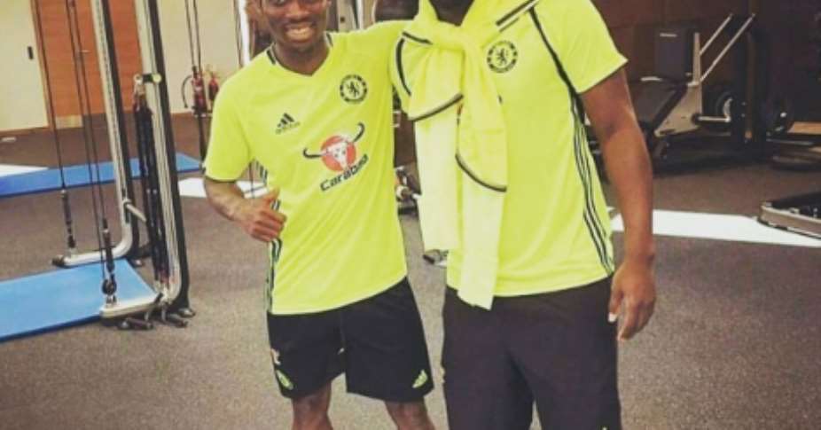 Michael Essien: Ghanaian player visits Christian Atsu at Chelsea's training grounds