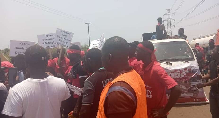 Drivers In Kpone, Tema And Ashaiman Protest Over Bad Roads