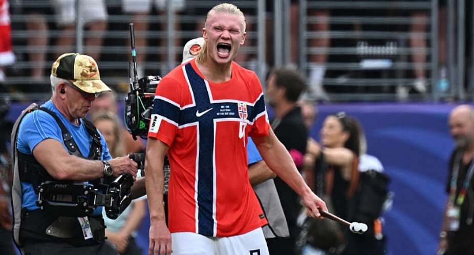 Erling Haaland scored his sixth and seventh goals of the 2026 World Cup to help his side to a 2-1 victory over Brazil in the last 16 at the World Cup. - AFP - JEWEL SAMAD