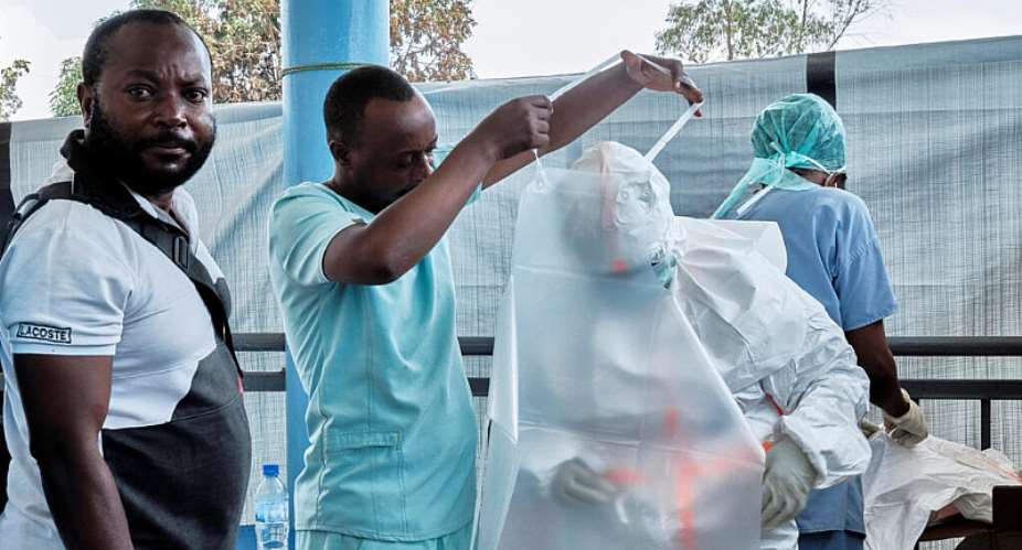 A medical team from the Alliance for International Medical Action (ALIMA) sets up an Ebola treatment centre in Rwampara outside Bunia, Ituri province, DRC, 29 May 2026. The doctor who was the first diagnosed Ebola case in France had returned from a mission with ALIMA in the DRC. -  Gradel Muyisa Mumbere/Reuters