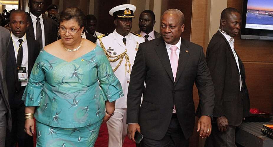 President John Dramani Mahama and Hannah Tetteh