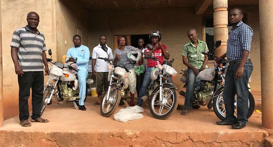 Pius Opoku Donate Motorbikes, Bicycles To Tano North NDC