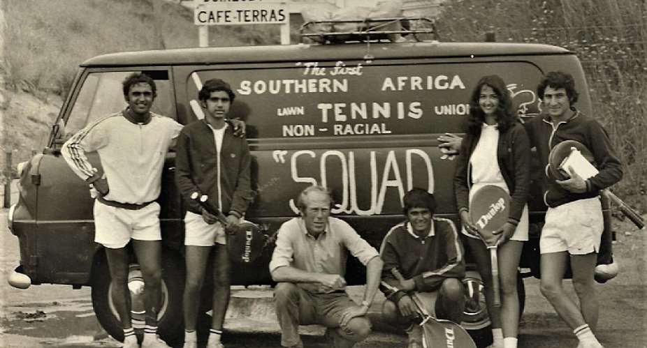 Some 1971 tour players, from left, Hira Dhiraj, Hoosen Bobat, a Dutch friend, Jasmat Dhiraj, Charmaine Williams and Oscar Woodman. Williams toured at her own expense. - Source: Courtesy the 1971 players/UKZN Press