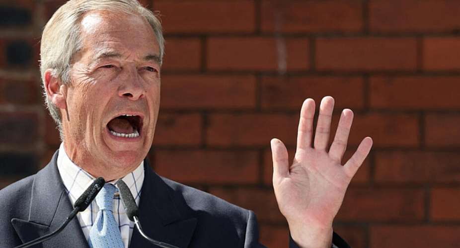 Britains Reform UK leader Nigel Farage attends a press conference in Ashton-in-Makerfield on June 10, 2026. -  Temilade Adelaja, Reuters