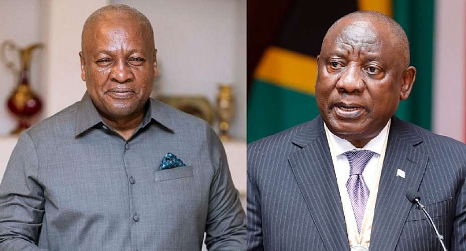 Ghana President John Dramani Mahama and South African President Cyril Ramaphosa