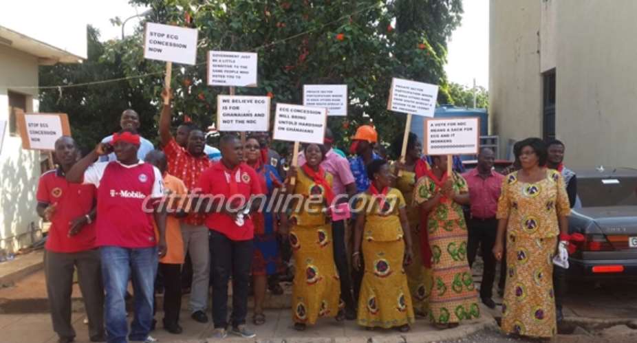 ECG workers protest takeover of company Photos