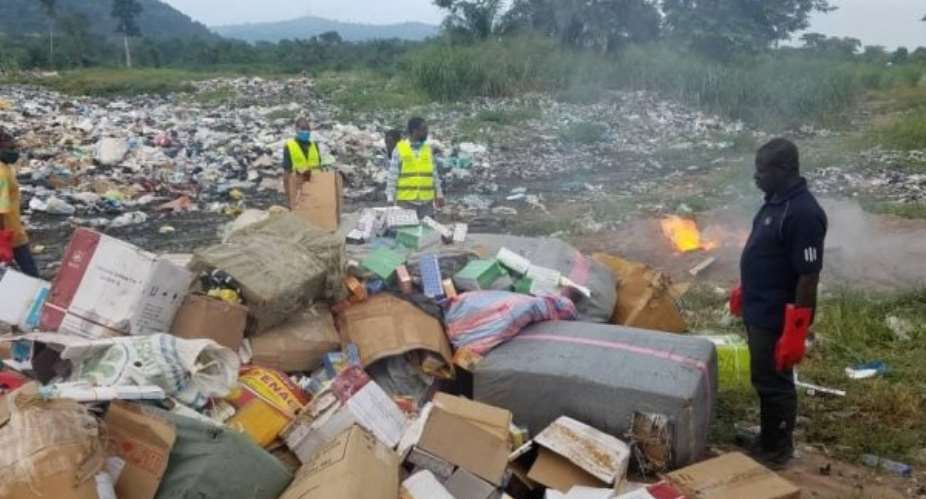 GRA Destroys Illegal Goods Seized In Volta