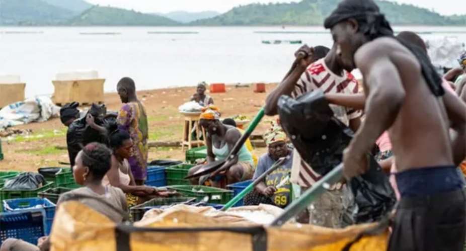 A scene at a fish market