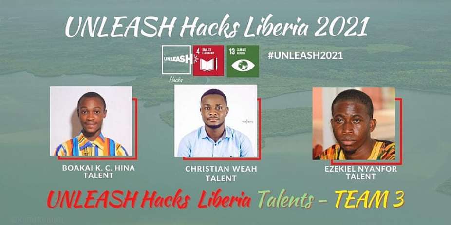 Unleash Hacks Liberia 2021: Prominent Liberian Youth Climate Activist, Ezekiel Nyanfor's team emerge national winners